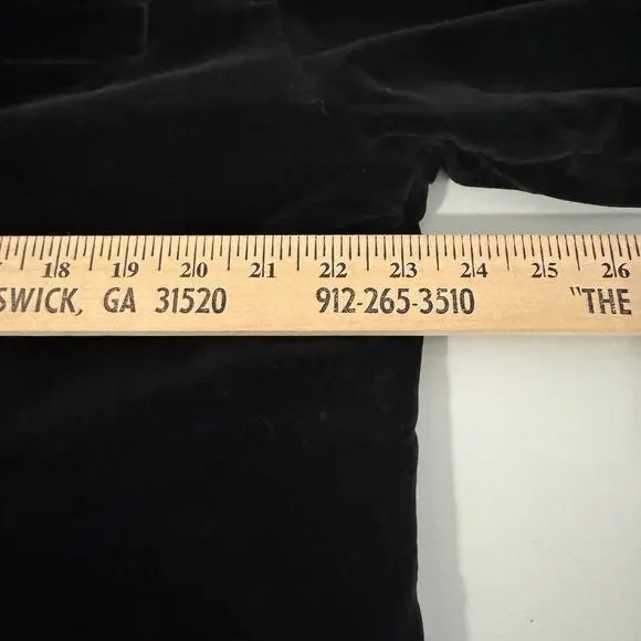 Vintage 90s Old Navy Velvet Pea Coat Sz XL Black Witchy Goth Grunge Regency Gorp - Picture 10 of 11